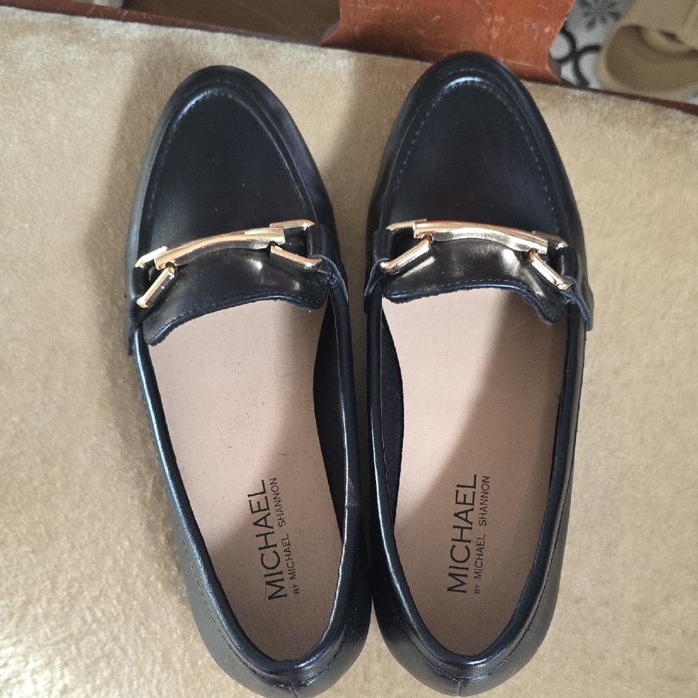 Michaels Elegant Black Flats with Gold Detail